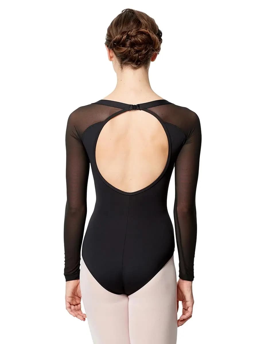 Women Mesh Long Sleeve Leotard Viviane