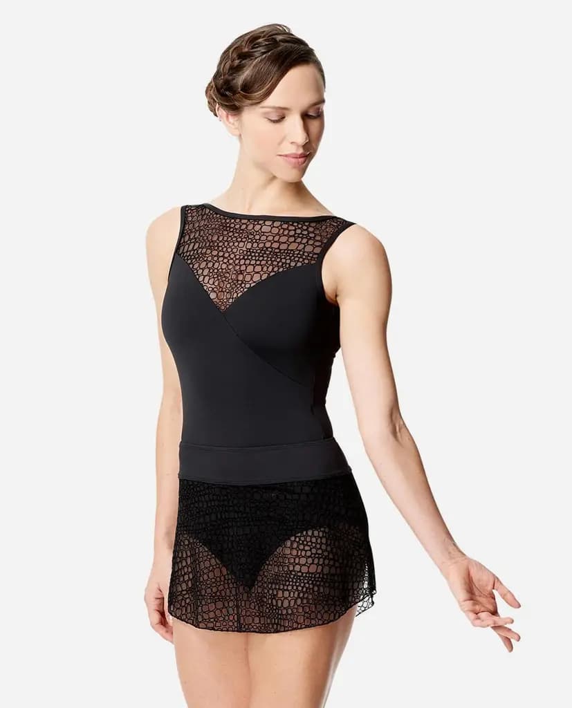 LUF576 Francine Flocked Mesh Pull On Dance Skirt – Lulli