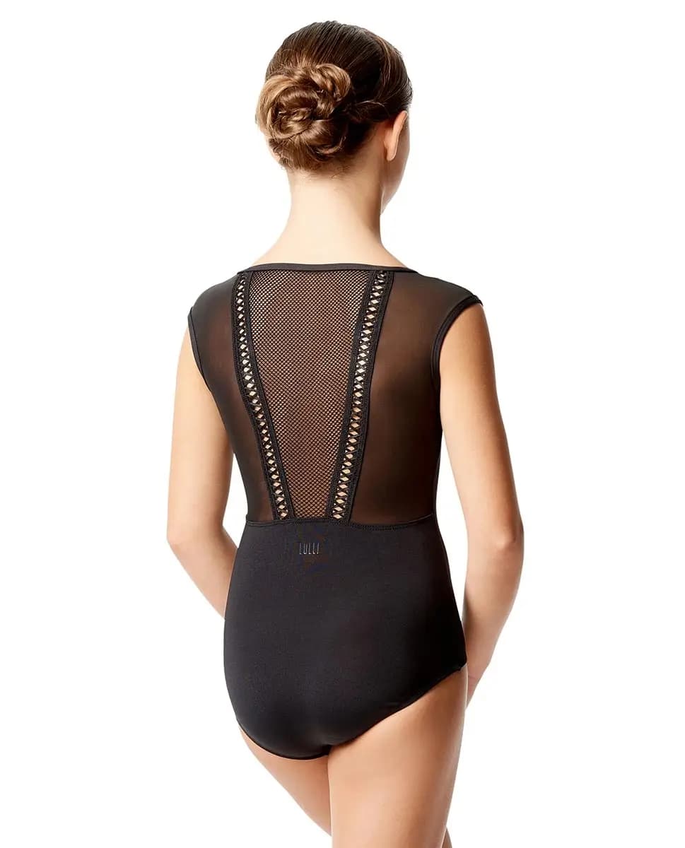Girls Mesh Cap Sleeve Dance Leotard Priscila