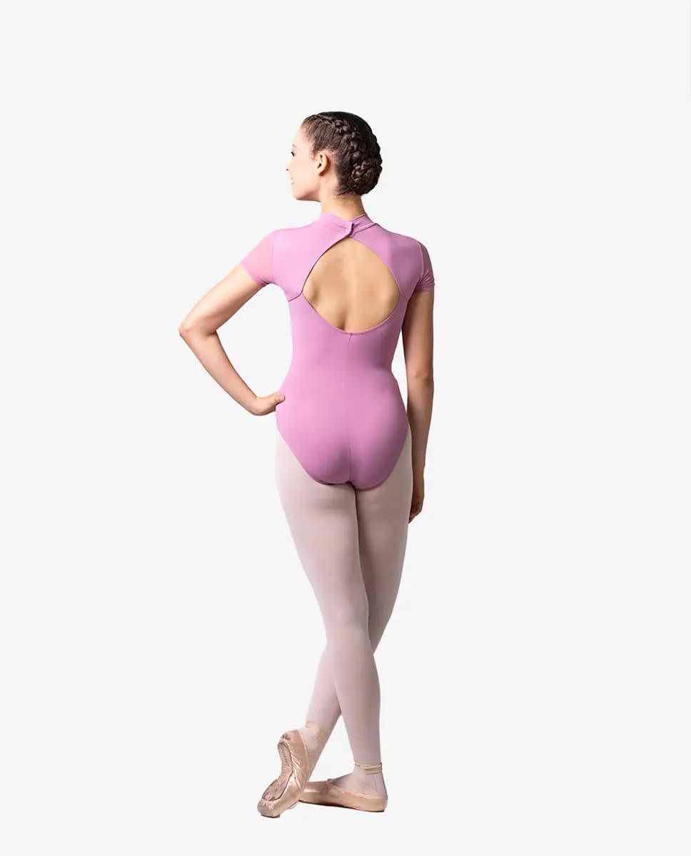 Mock Neck Short Sleeve Dance Leotard Ellie