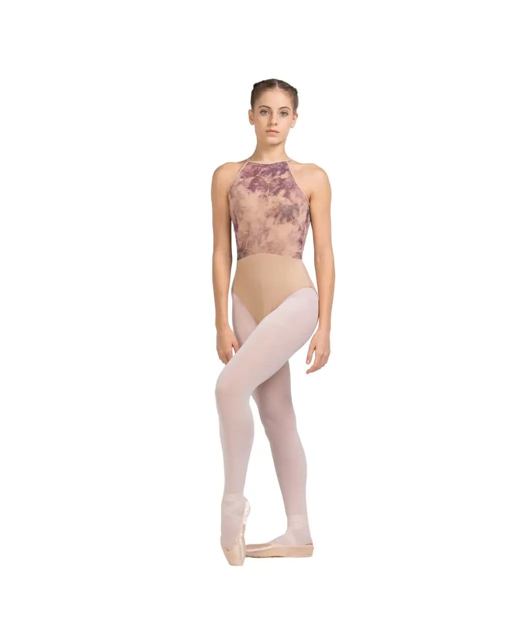 High Neck Halter Haze Charm Leotard Scarlett