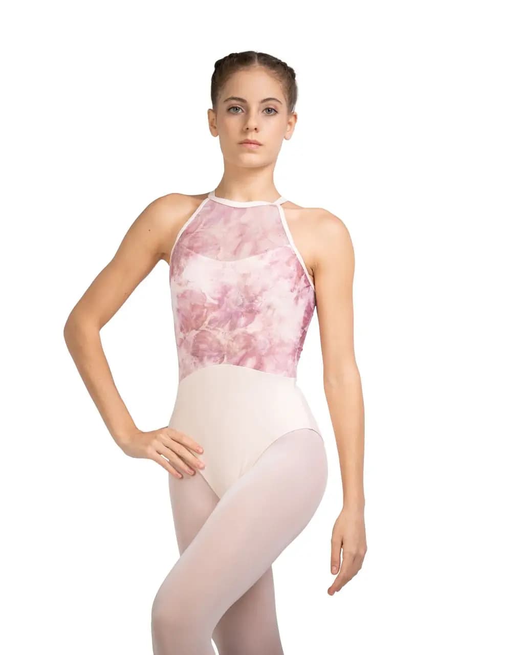 Girls High Neck Halter Leotard Scarlett