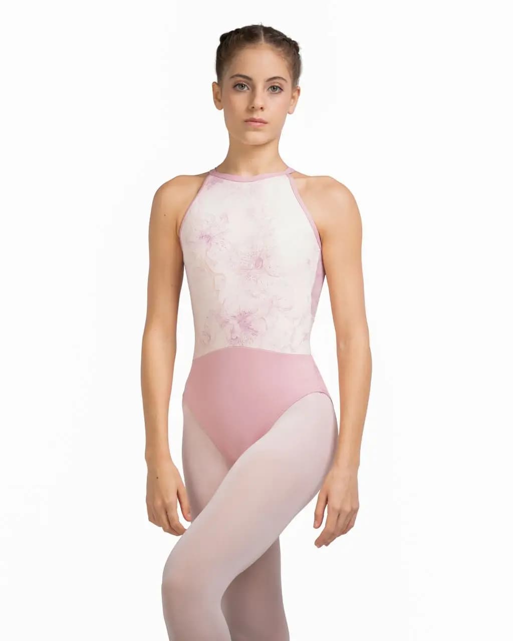 High Neck Halter Secret Garden Leotard Ada
