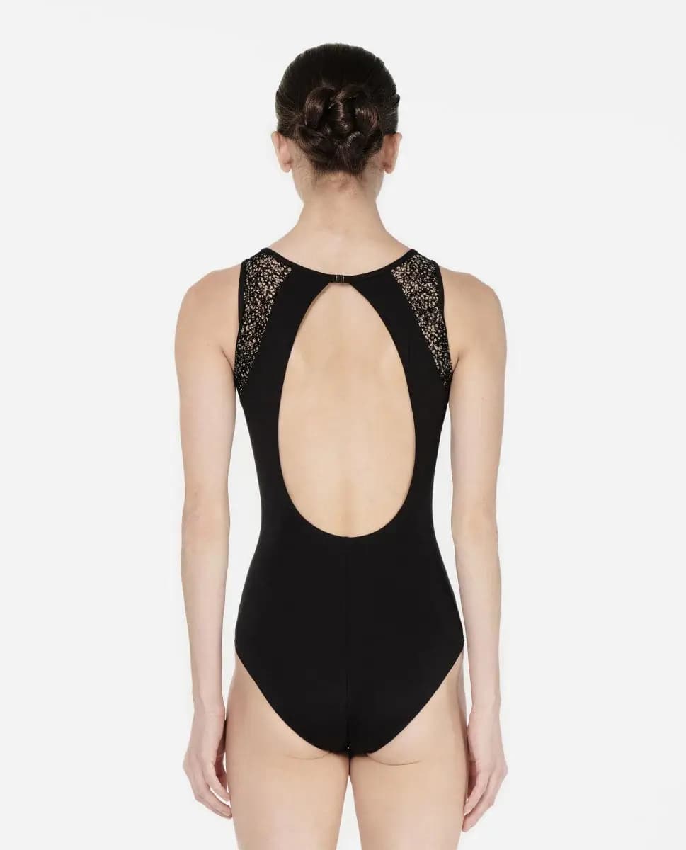 Flocked Mesh Tank Leotard Lynette