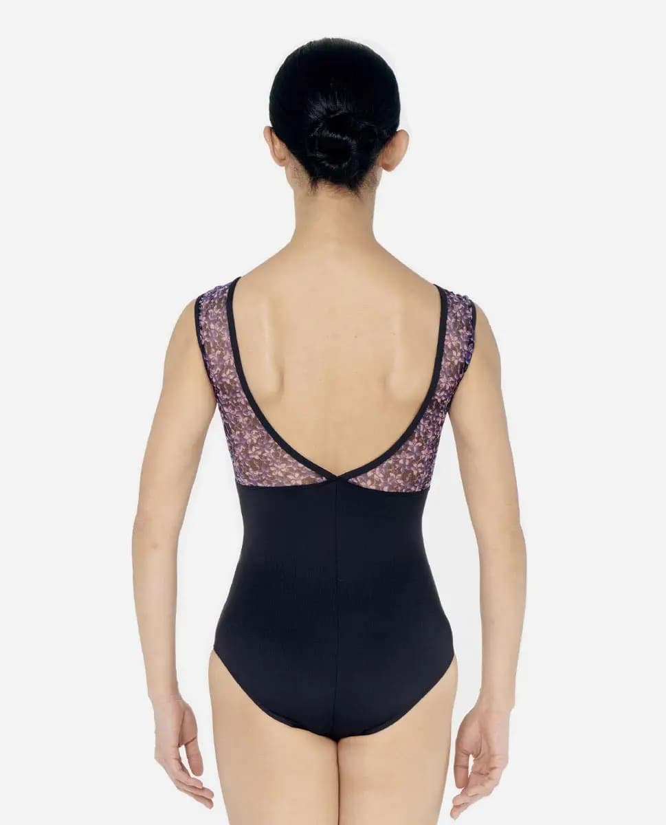 Cap Sleeve Printed Mesh Leotard Maribel