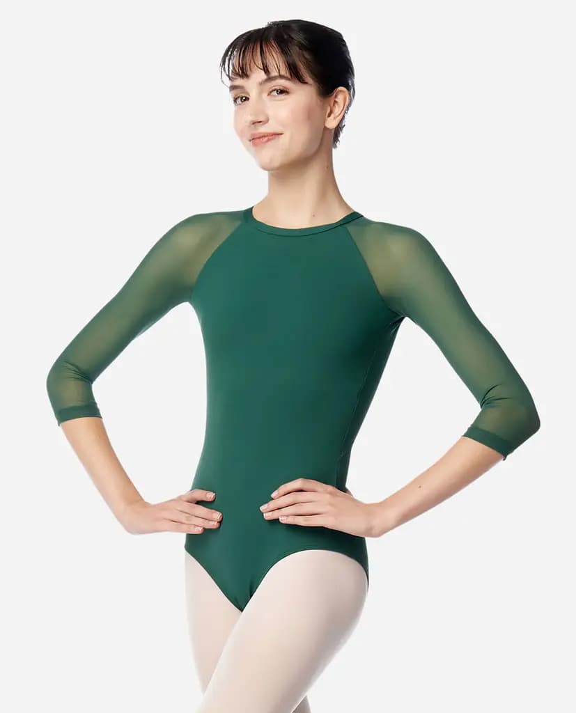 Womens High Neck 3/4 Sleeve Leotard Maeve