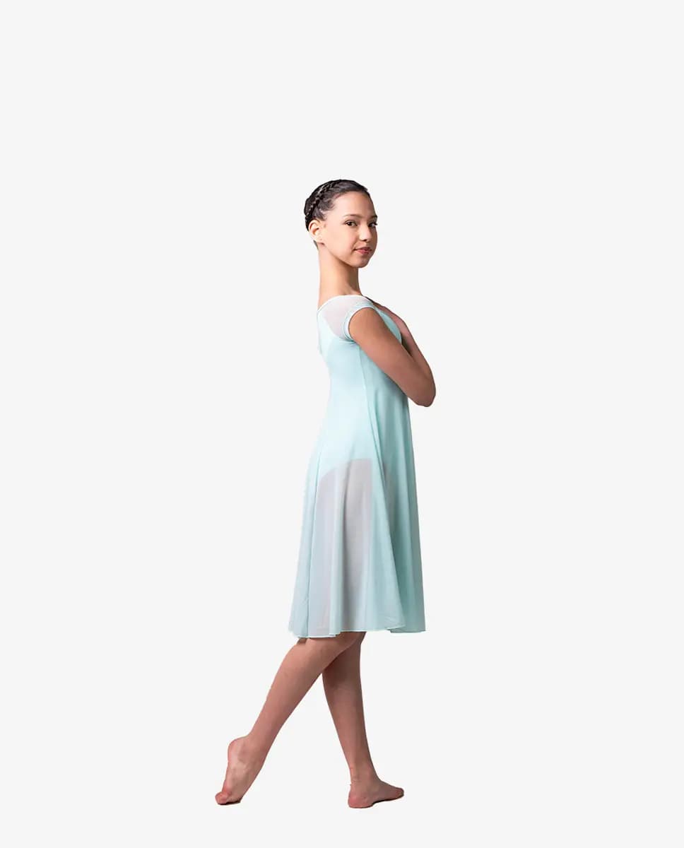 Girls Short Sleeve Long Dress Leotard Zelda
