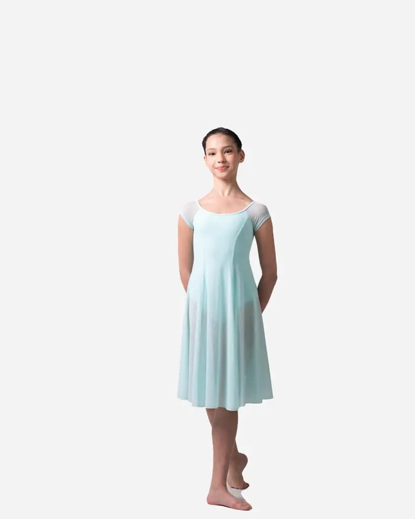 Girls Short Sleeve Long Dress Leotard Zelda