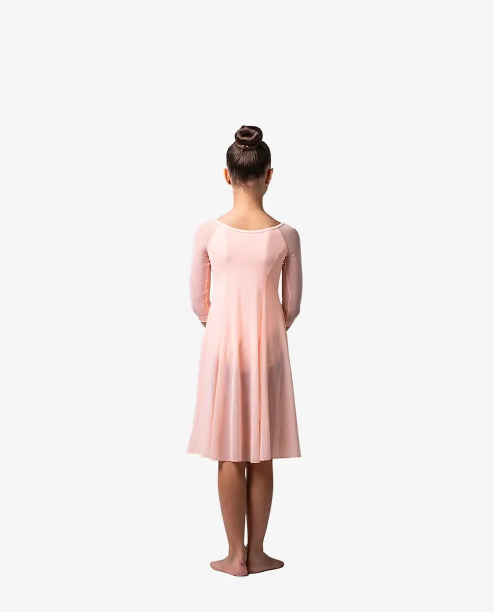 Girls 3/4 Sleeve Long Dress Leotard Julie