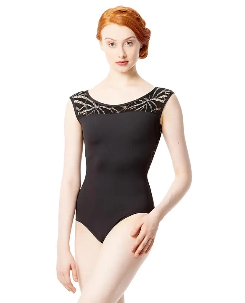 Cap Sleeve Geo Mesh Dance Leotard Aitana